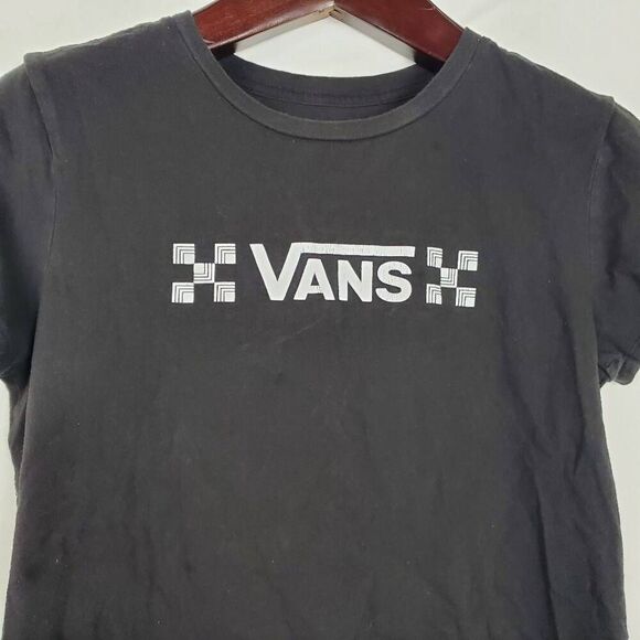 VANS Brand Juniors Medium Black SS Crewneck T-Shirt - Picture 2 of 4